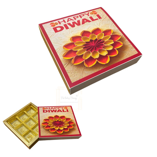 9 Cavity Diwali Sliding Chocolate Packing Box Without Cavity - Design 02 ( 5 Pcs Pack )
