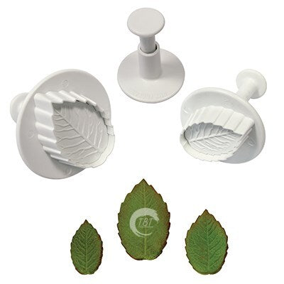Veined Rose Leaf Plunger Fondant Cutter
