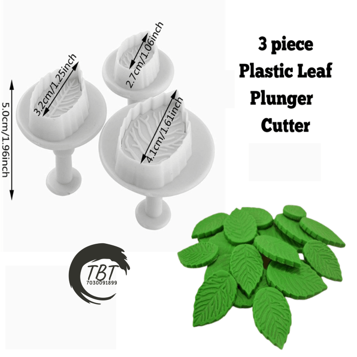 Veined Rose Leaf Plunger Fondant Cutter