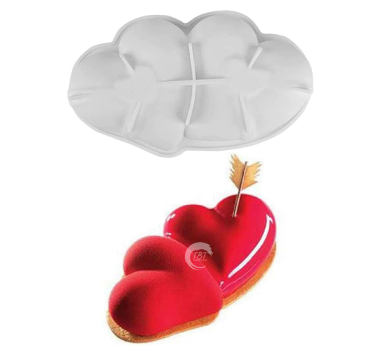 2 Cavity Silicon 3D Heart Entremet Cake & Mousse Mold