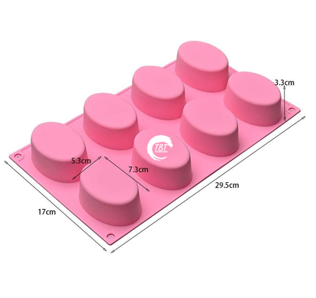 8 Cavity Oval Chocolate & Soap Mold