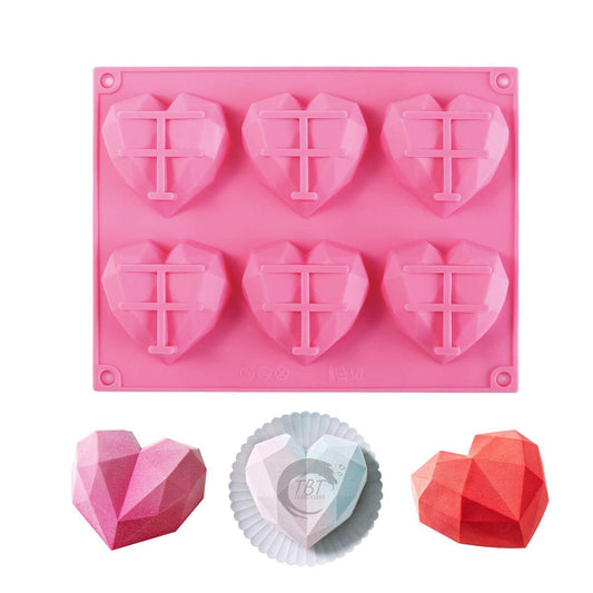 6 Cavity Heart Shape 3D Silicone Mold