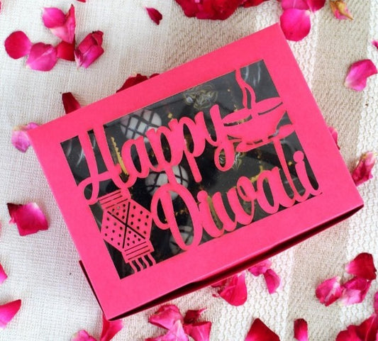 Happy Diwali Laser Cut Box (12 Cavity) Without Cavity