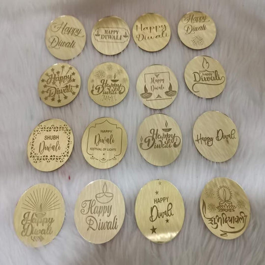 Happy Diwali Acrylic Coins 2X2 10Pcs