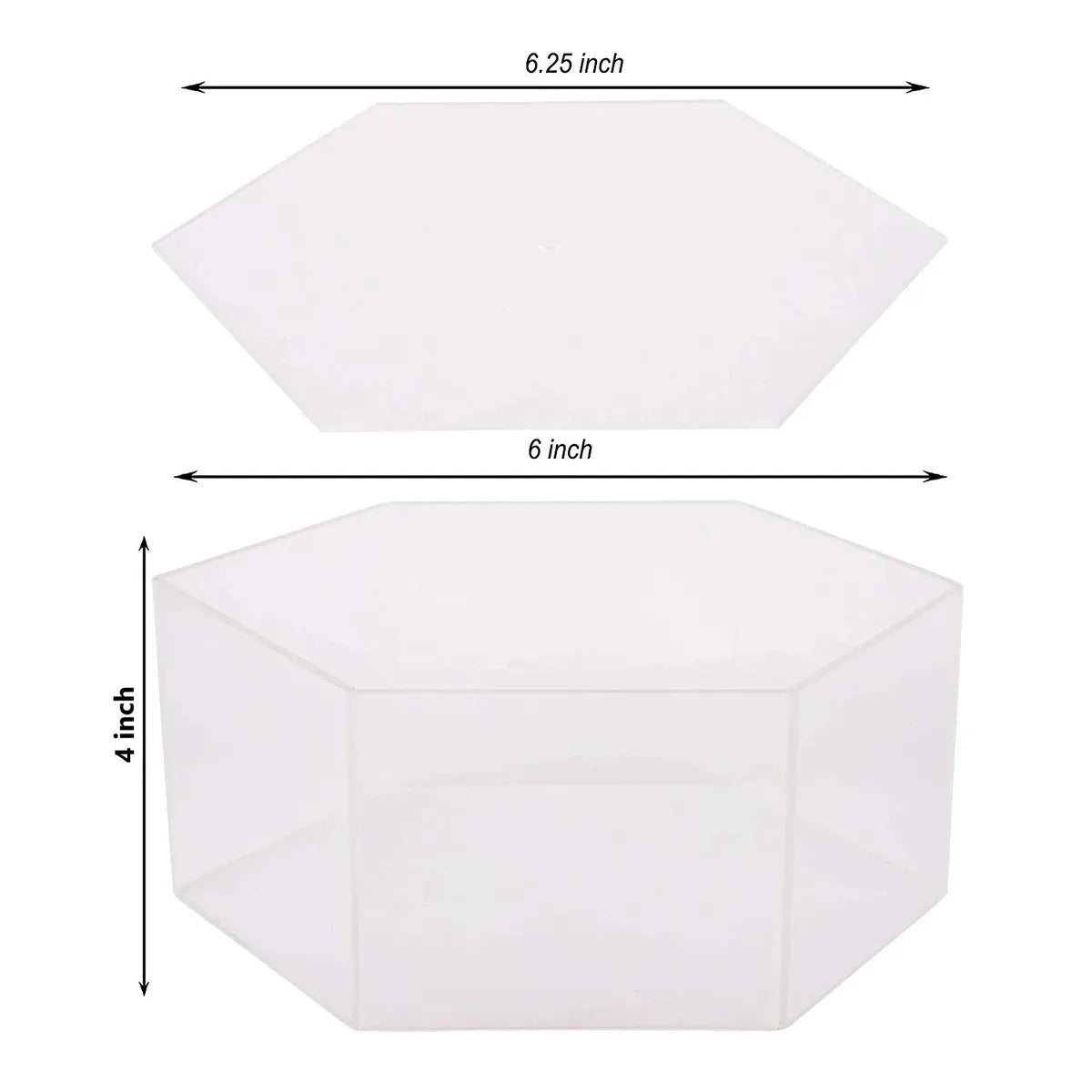 Hexagon Tire Cake Spacer 6" X 4" Acrylic Clear Cake Display Spacer
