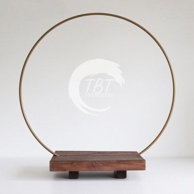 Hoop Cake Stand With Square Wooden Base 12 inch
