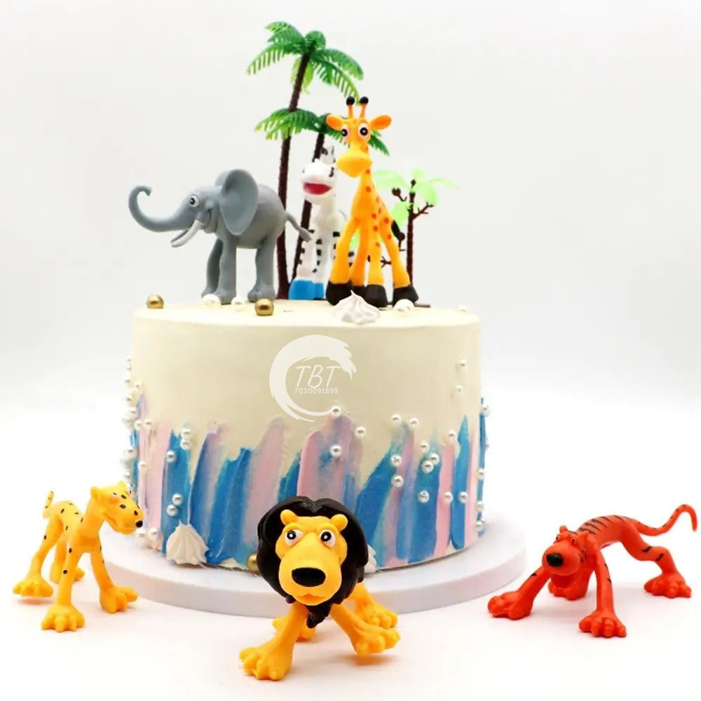 Animal Zoo Toy Cake Topper Set { Set Of 6 Piece }
