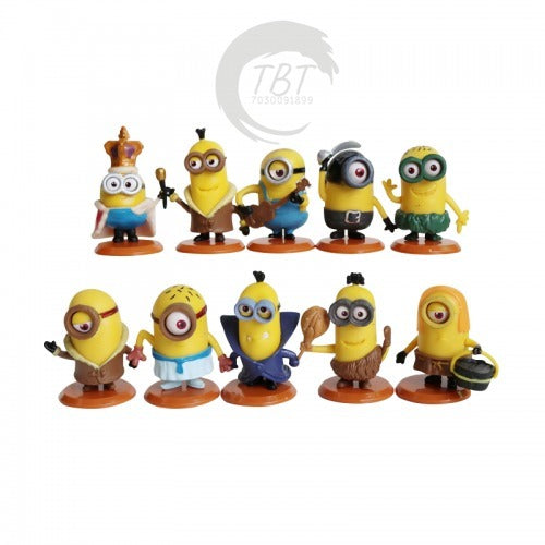 Minions Figures Cake Decorating PVC Model { Set Of 10 Piece }