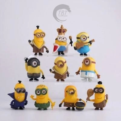 Minions Figures Cake Decorating PVC Model { Set Of 10 Piece }