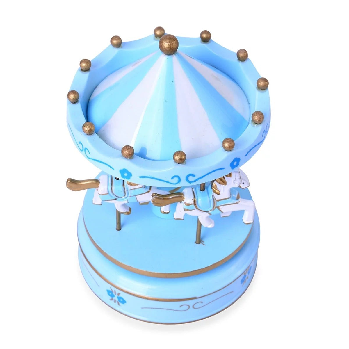 Carousel Rotating Musical Horse Music Box Toy - Blue