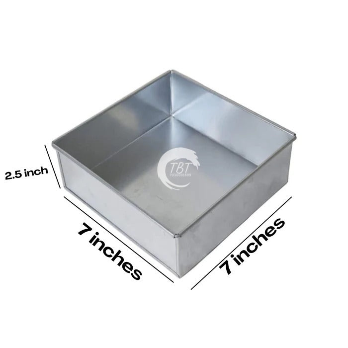 Aluminium Square Cake Mould Cake Pan Cake Tin - 7X2.5 Inch