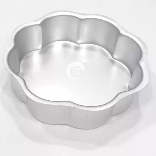 Flower Shaped Aluminium Cake Mould Cake Tin - 7x2 Inch