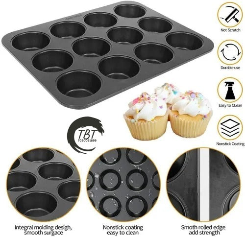 Carbon Steel Muffin/Cupcake Tray - 12 Slot