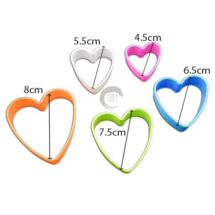 Plastic Heart Cookie Cutter Set { Pack of 5 Piece }