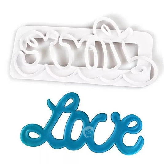 Curved Words Love Fondant Cutter