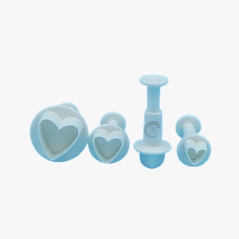 Heart Shape Fondant Plunger Cutter { Pack of 4 Piece }
