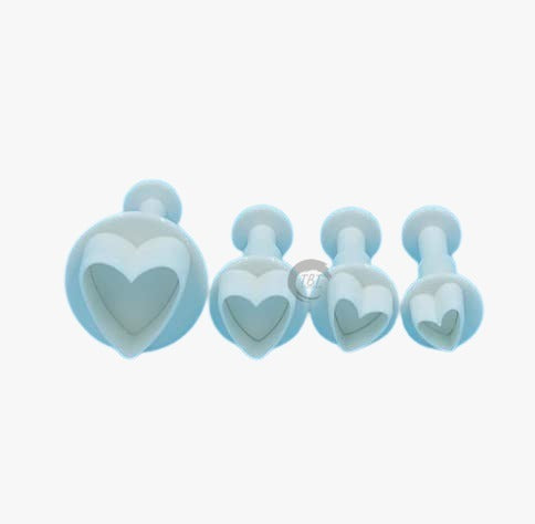 Heart Shape Fondant Plunger Cutter { Pack of 4 Piece }