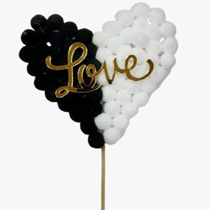 Imported Pompom Love Topper -1 Piece