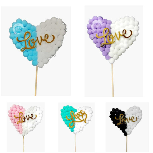 Imported Pompom Love Topper -1 Piece