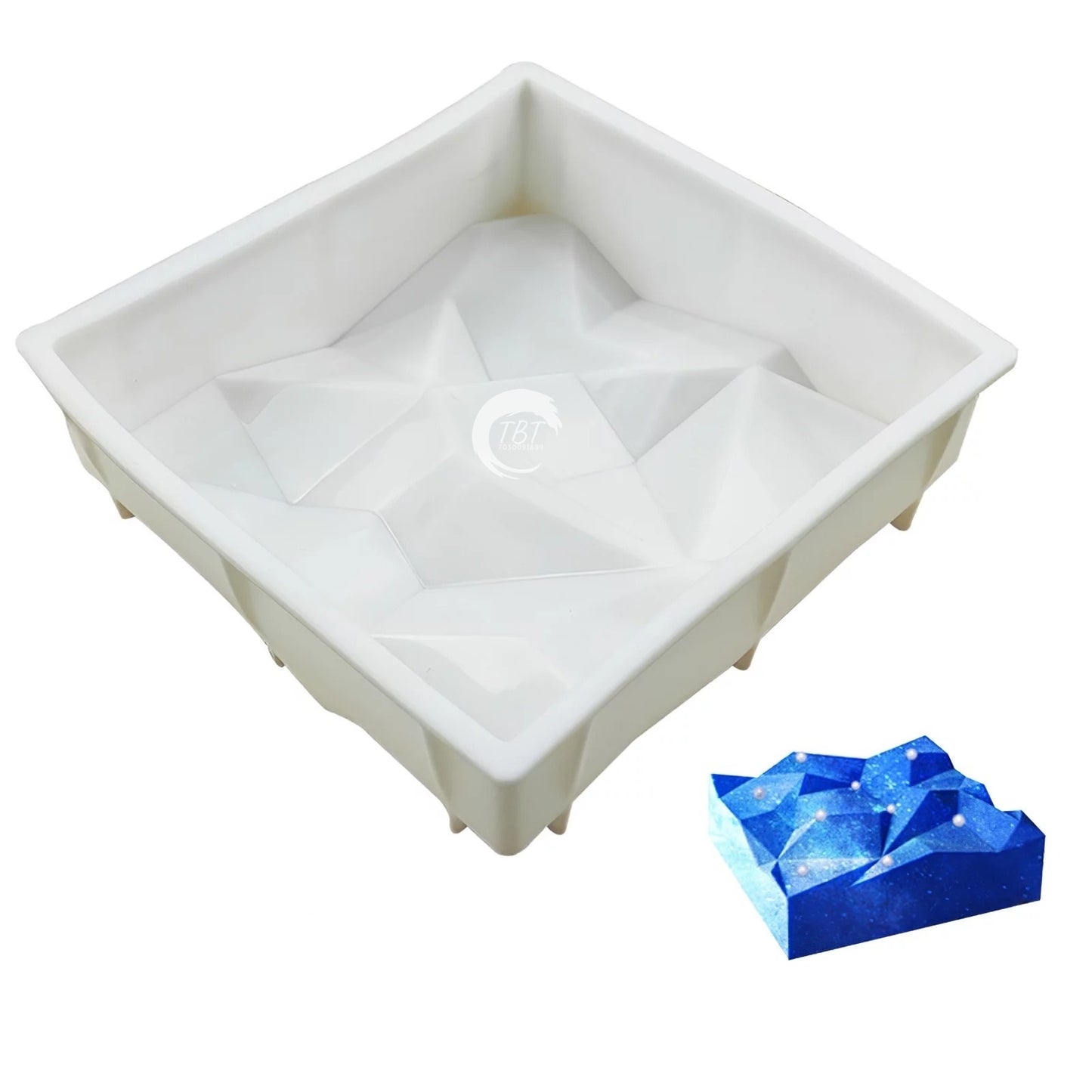 Square Irregularity 3D Diamond Shaped Silicone Cake Mold