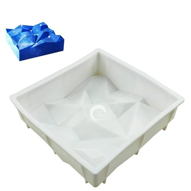 Square Irregularity 3D Diamond Shaped Silicone Cake Mold