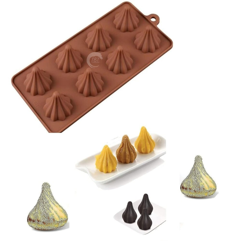 8 Cavity Silicone Modak Shape Chocolate Mold