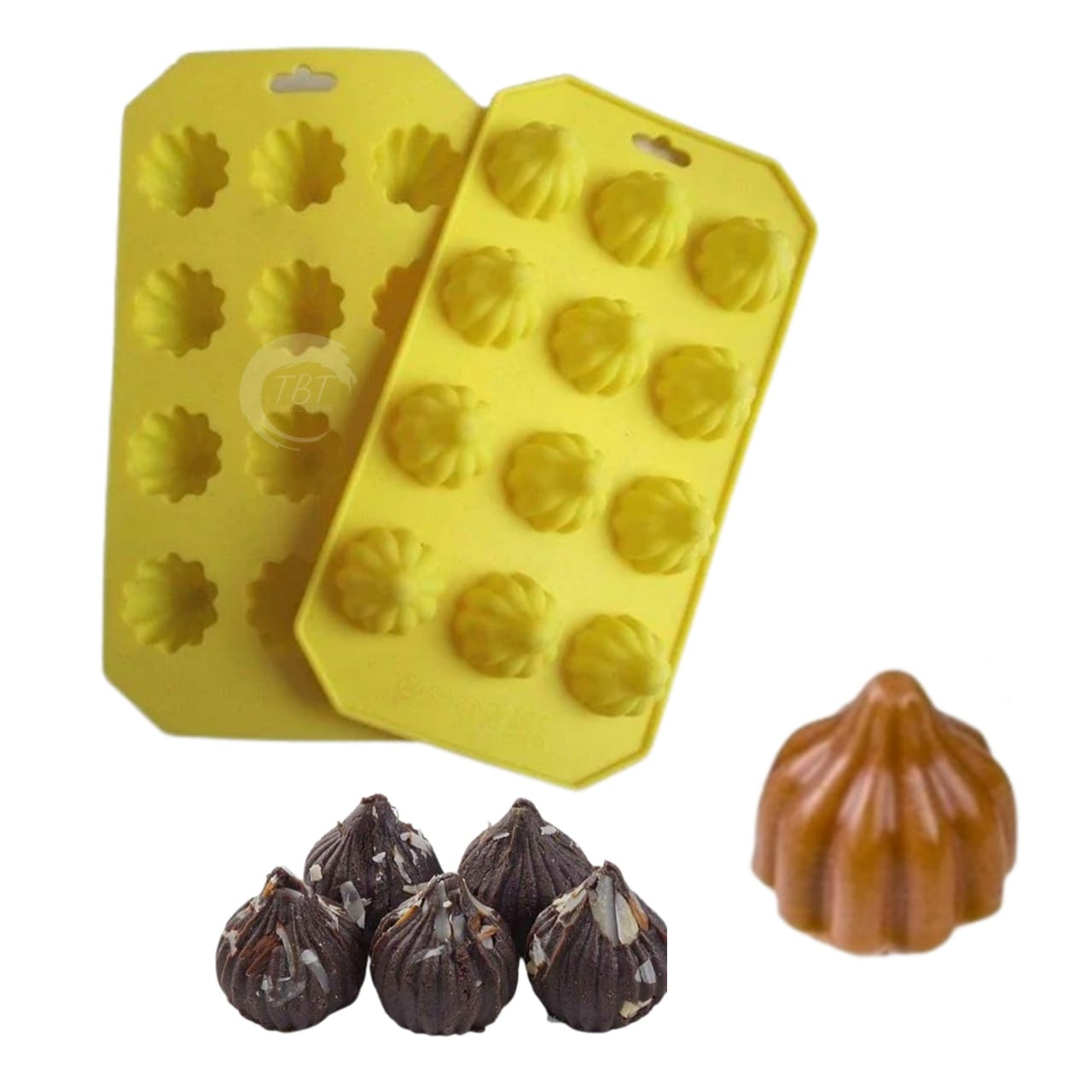 12 Cavity Silicone Modak Shape Chocolate Mold