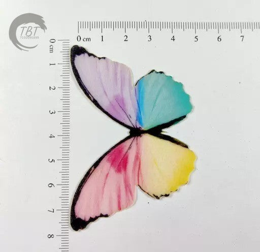 Rainbow Color Big Size Edible Pre-Cut Butterfly Wafer Paper
