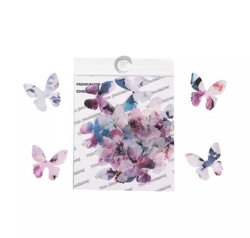 Abstract Purple Color Edible Pre-Cut Butterfly Wafer Paper
