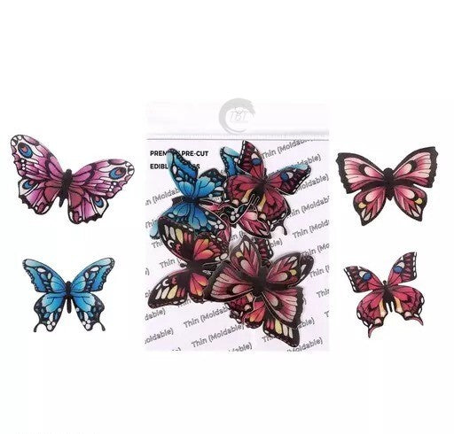 Black Border Big Edible Pre-Cut Butterfly Wafer Paper