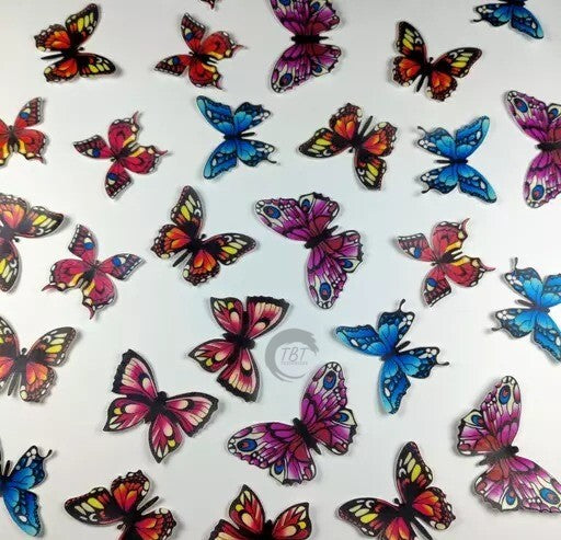 Black Border Big Edible Pre-Cut Butterfly Wafer Paper