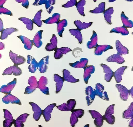 Purple Edible Pre-Cut Butterfly Wafer Paper
