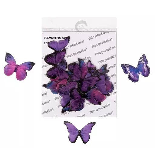 Purple Edible Pre-Cut Butterfly Wafer Paper