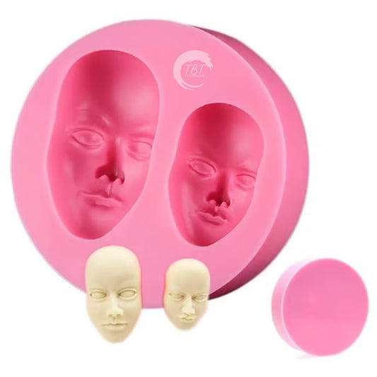 2 Size Human Face Silicone Fondant Mold