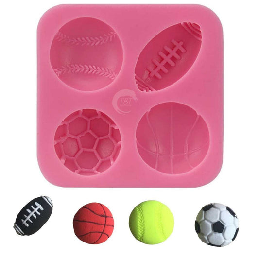 4-Cavity Sports Ball Silicone Fondant Mold