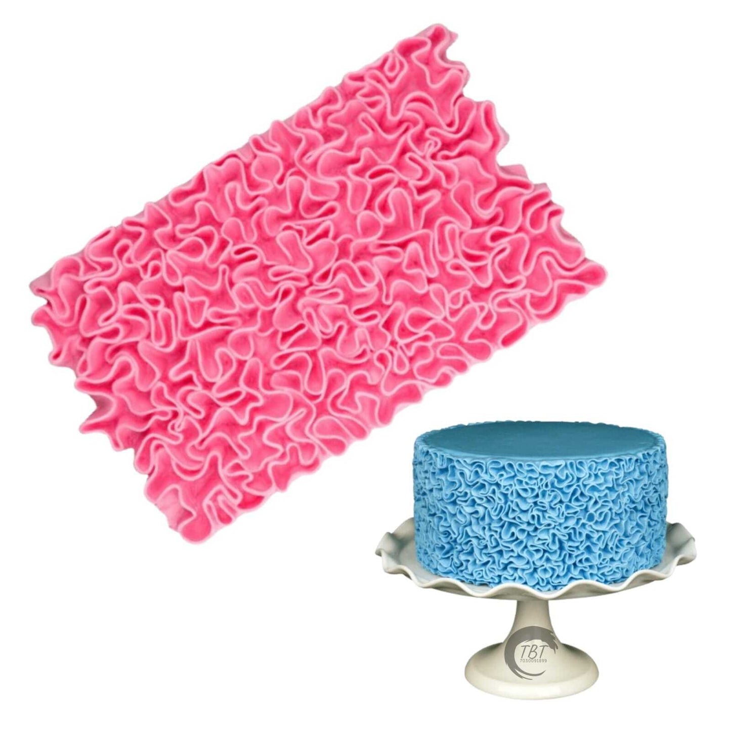 Scrunch Ruffle Simpress Silicone Fondant Mold