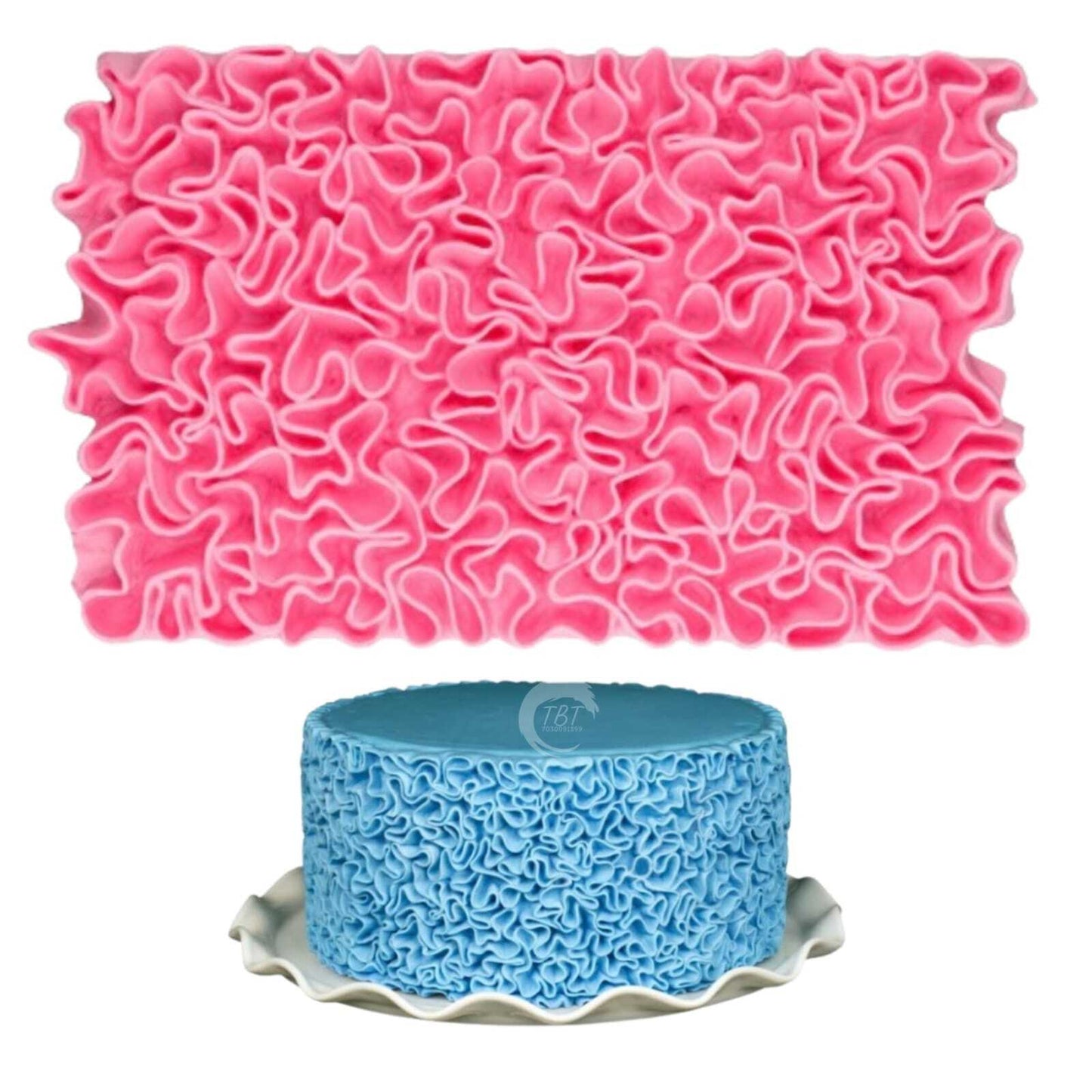 Scrunch Ruffle Simpress Silicone Fondant Mold