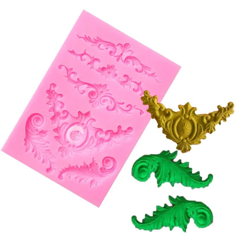 Baroque Vintage Curlicues Silicone Fondant Mold