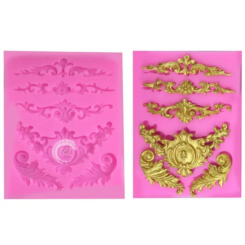 Baroque Vintage Curlicues Silicone Fondant Mold