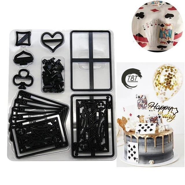Poker Card Silhouette Fondant And Cookie Cutter Set
