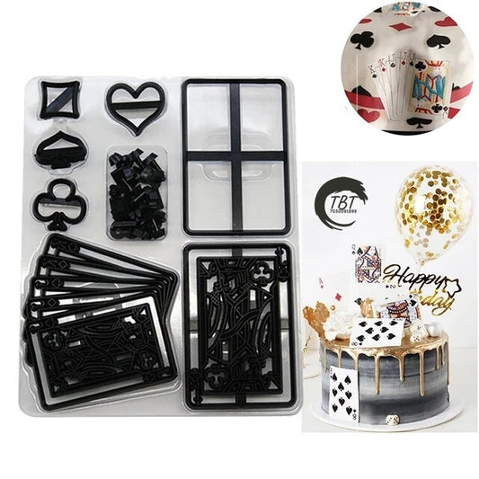 Poker Card Silhouette Fondant And Cookie Cutter Set