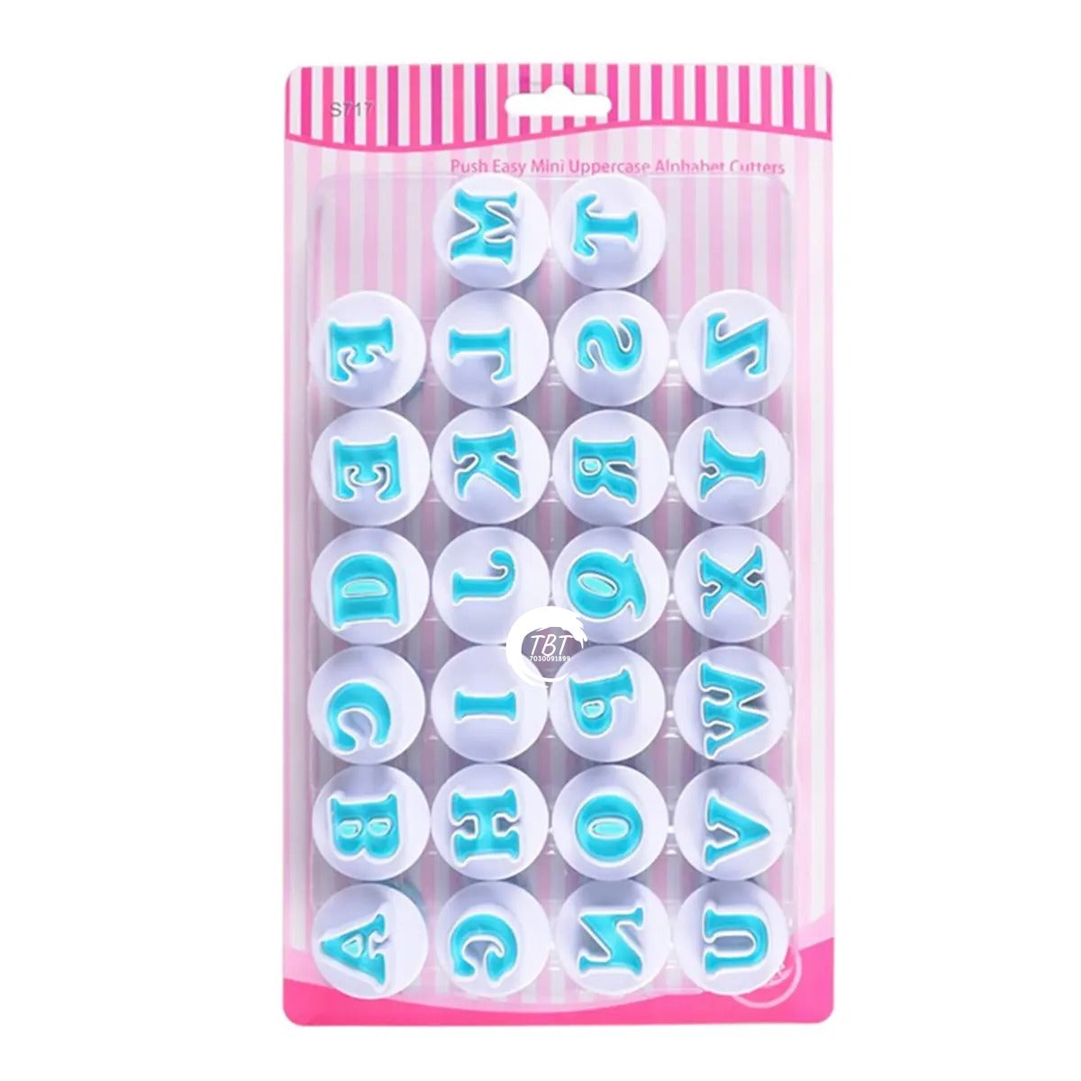 26 Pcs Alphabet Letters Plunger Fondant Cookie Cutter
