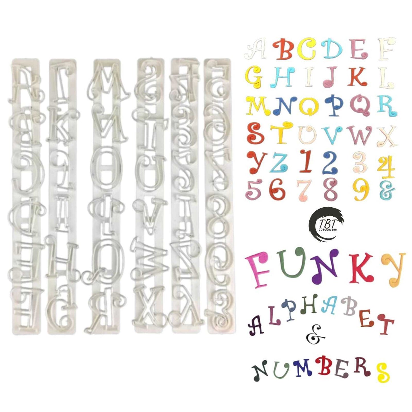 New Funky Alphabet and Number Fondant Cutter