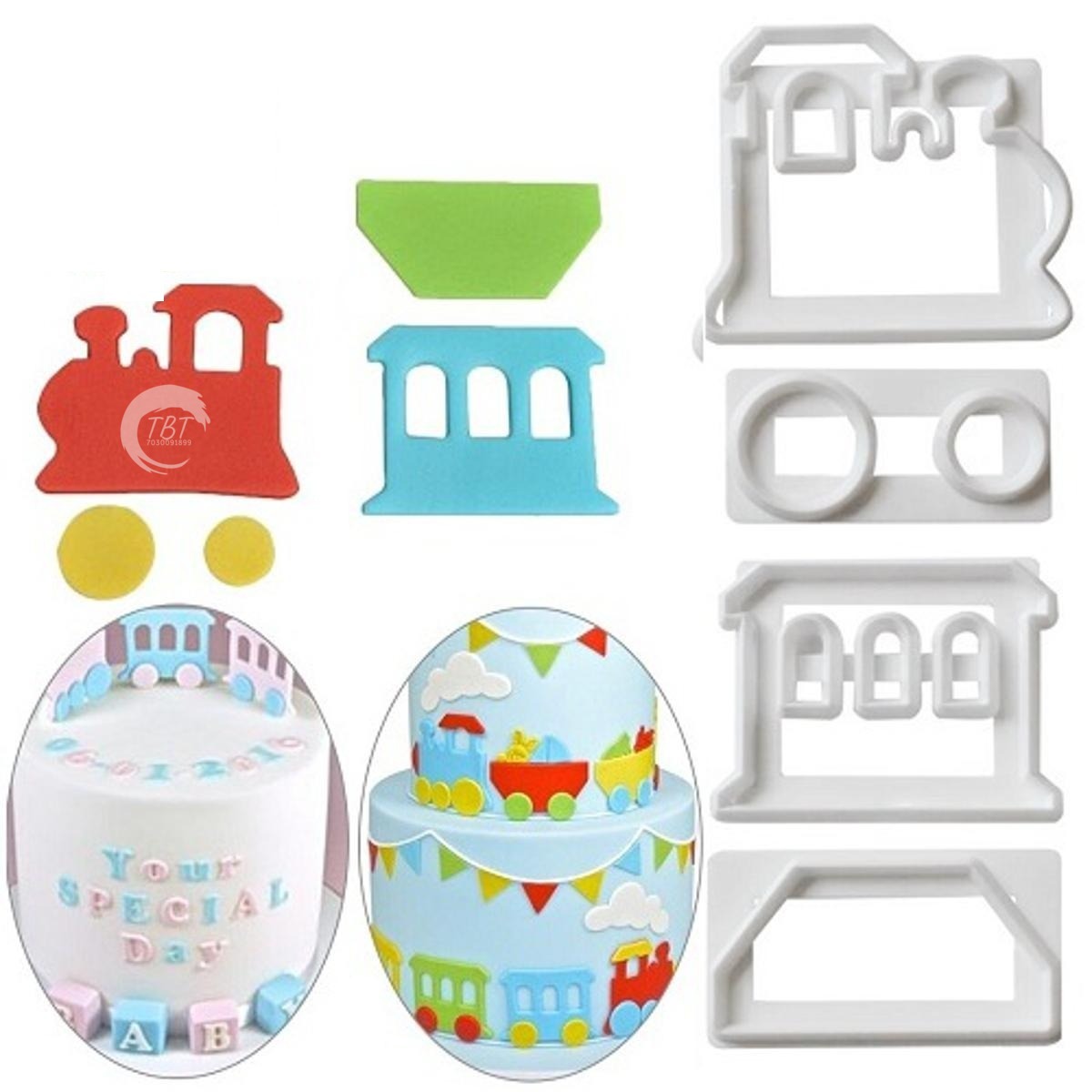 Train Pattern Fondant Cutter Set