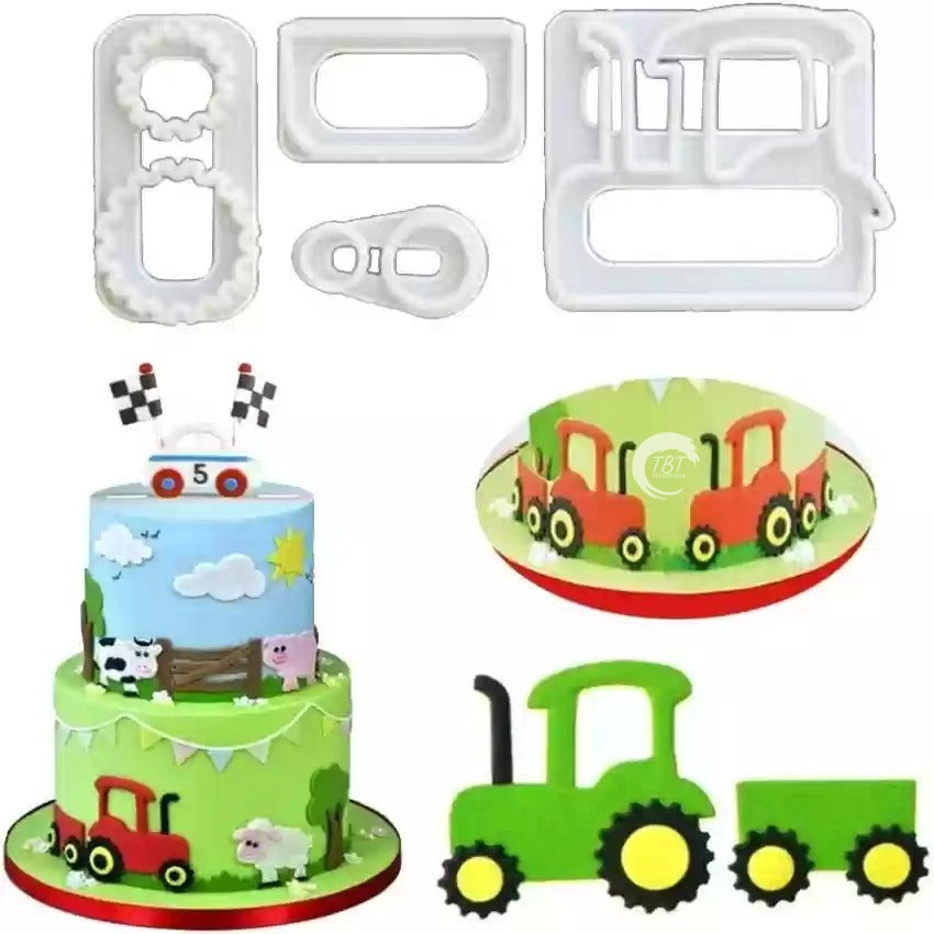 Tractor Shape Plastic Cookie And Fondant Cutter