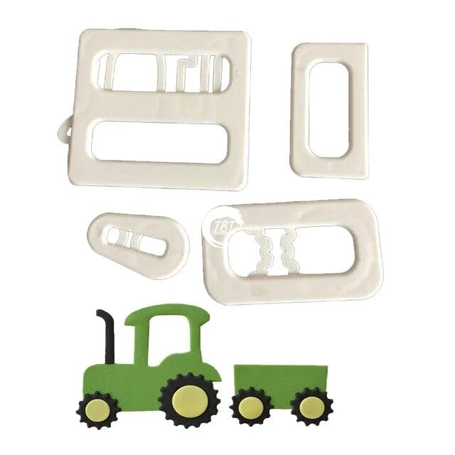 Tractor Shape Plastic Cookie And Fondant Cutter