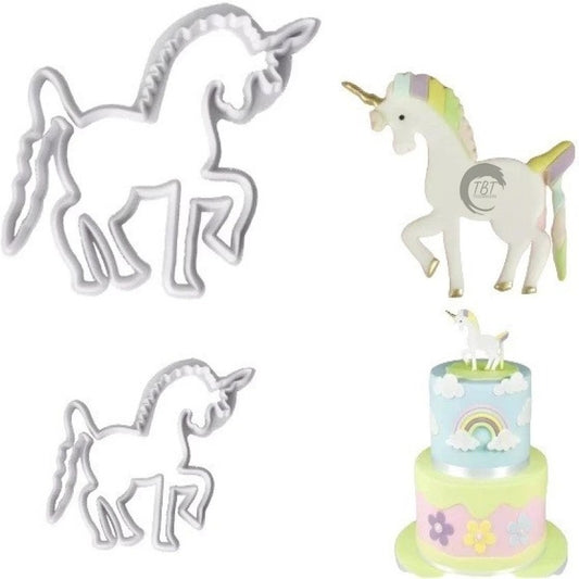 2 Pcs Unicorn Cookie And Fondant Cutter