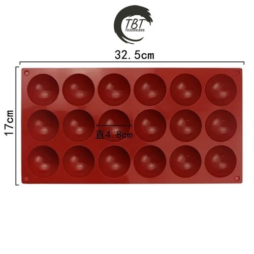 18 Cavity Half Ball Shape Silicone Chocolate Mold
