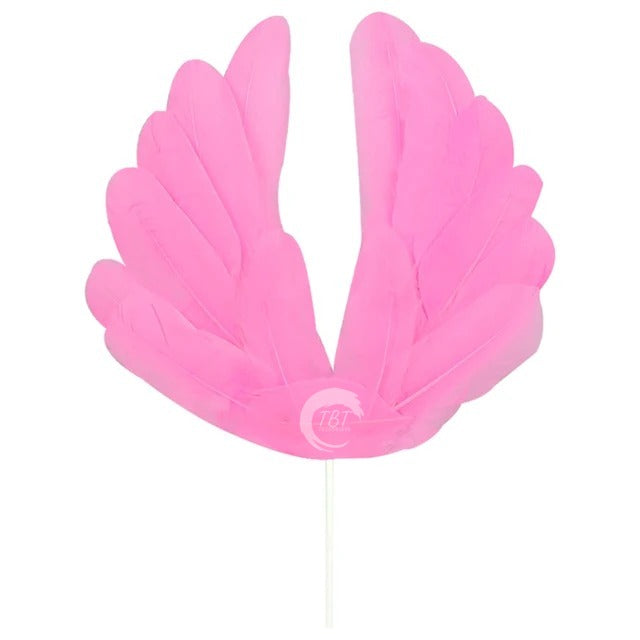 Pink Angel Wing Feather Cake Topper