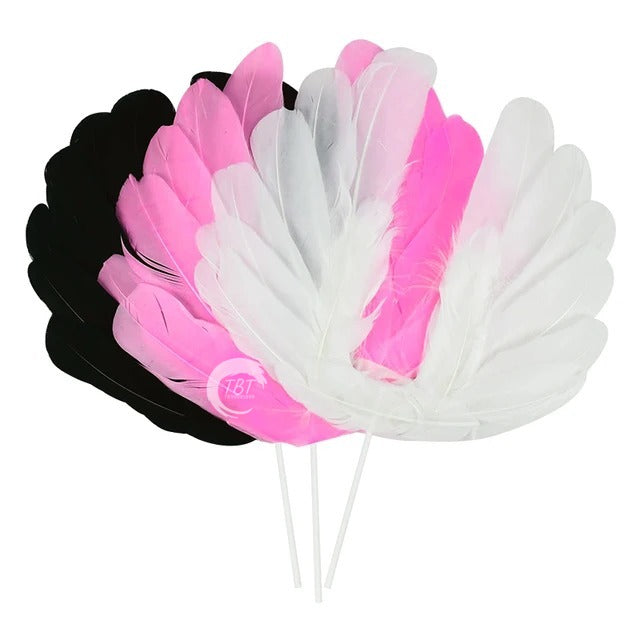 White Angel Wing Feather Cake Topper